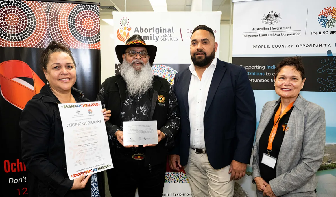 Victoria Hovane, Devon Cuimara, Ray Lennox and Corina Martin OAM (c) Indigenous Land and Sea Corporation.