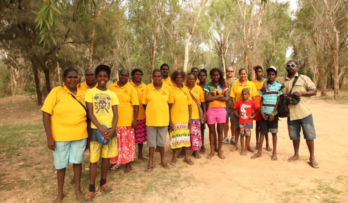 Borroloola’s School Attendance Officers in their famous yellow shirts.