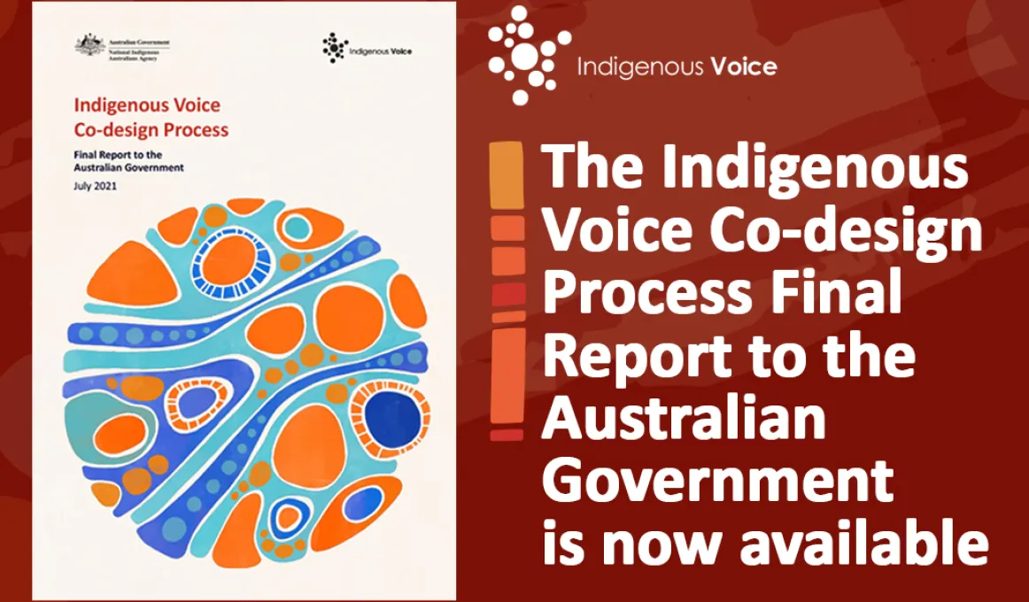 Front cover of the Indigenous Voice Co-Design Process Final Report to Government