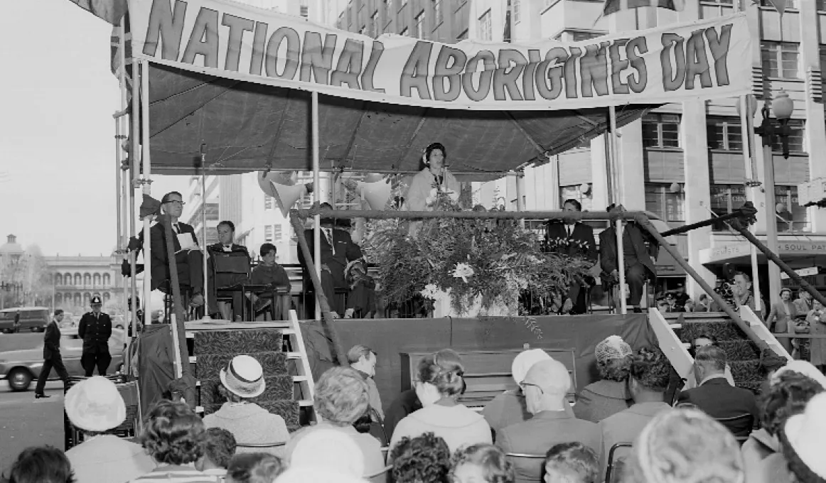 A National Aborigines Day event in Sydney in 1963. Photo courtesy of the State Library of NSW.