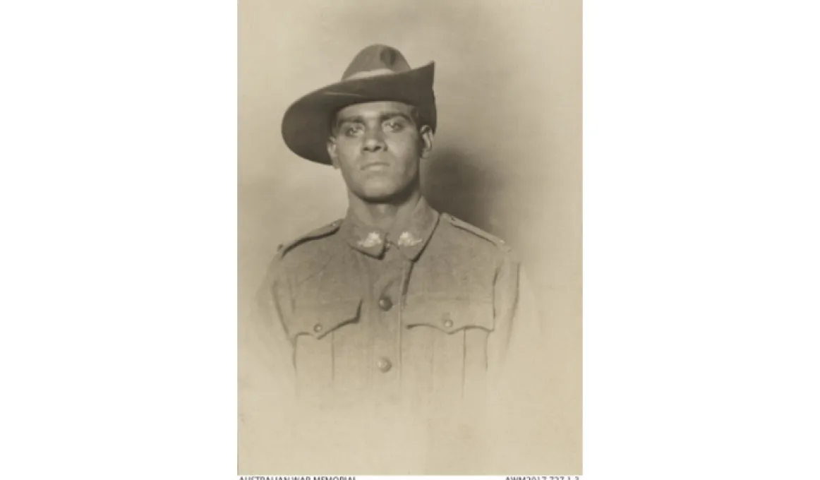 Portrait of Private Roland Winzel Carter. He is wearing a military uniform and a slouch hat.