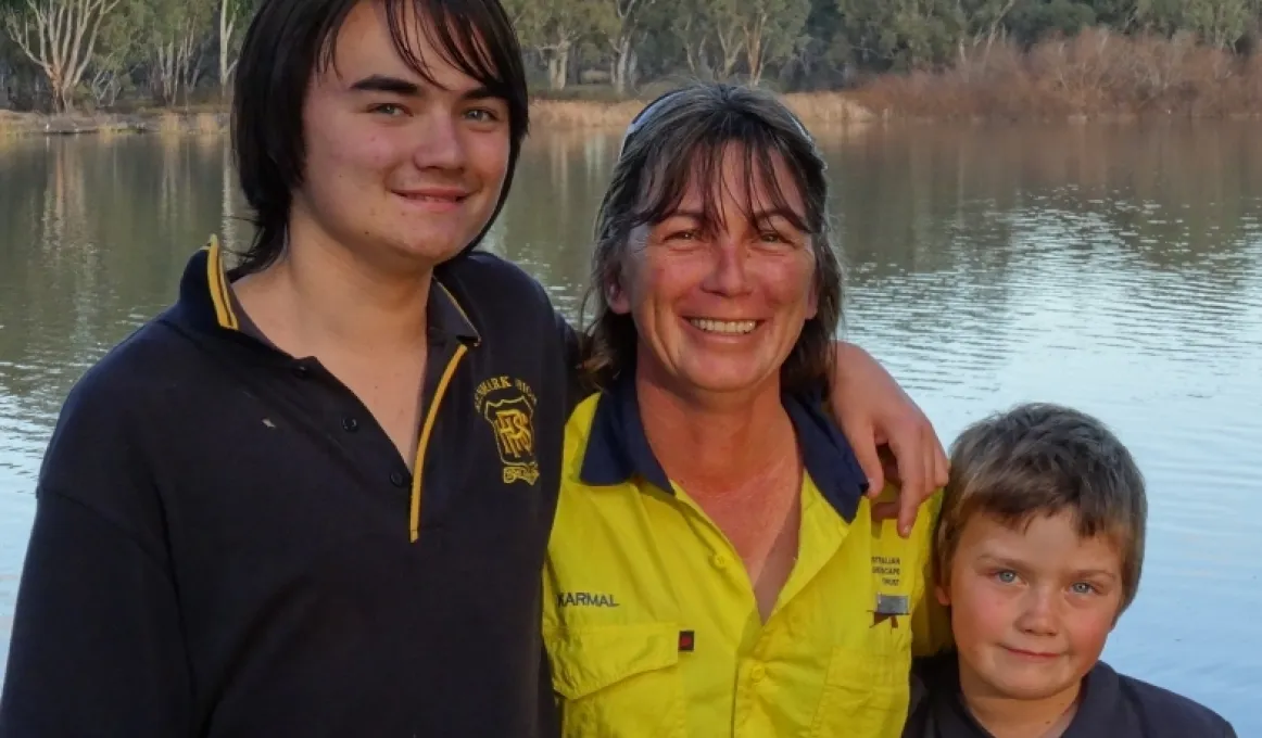 Riverland Ranger Karmel Milson and her sons Jack (left) and Kallum.