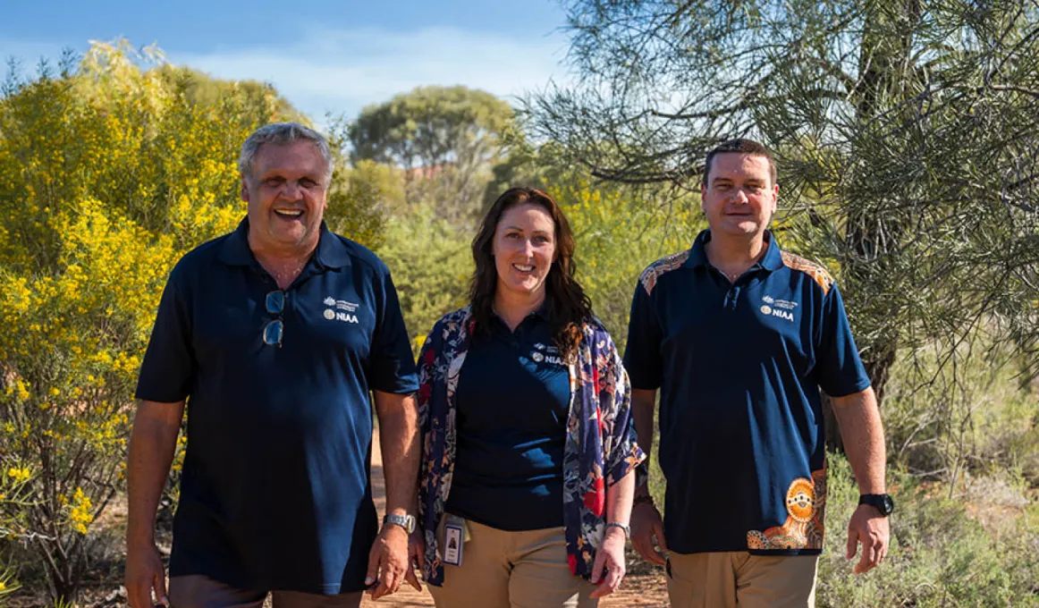 NIAA staff in Alice Springs at Olive Pink Botanic Gardens.