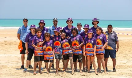 Kimberley Connect Carnival goers including the WA Police, Freemantle Dockers and under 9 kids.