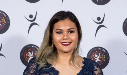 2016 National NAIDOC Scholar of the Year Layneisha Sgro with her award.