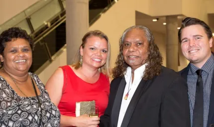 Rachel Hodges (Assistant General Manager), Natalie Chapman (Human Resources Manager), Roy Gibson (Kuku Yalanji Elder) and Ben Pratt (General Manager).