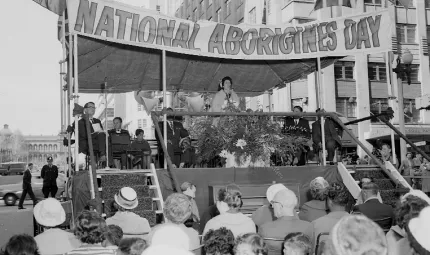 A National Aborigines Day event in Sydney in 1963. Photo courtesy of the State Library of NSW.