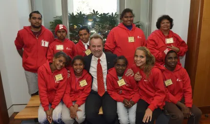 Year 6 and 7 students from Palm Island met with the Minister for Indigenous Affairs, Nigel Scullion, on their recent trip to Canberra as part of the Cathy Freeman Foundation’s (CFF) Horizons Program.