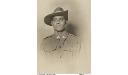 Portrait of Private Roland Winzel Carter. He is wearing a military uniform and a slouch hat.