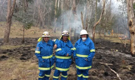 Members of the Wattleridge Aboriginal rangers during a recent burn-off.