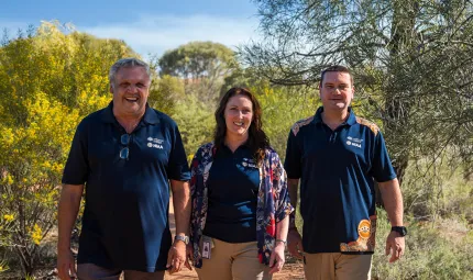 NIAA staff in Alice Springs at Olive Pink Botanic Gardens.