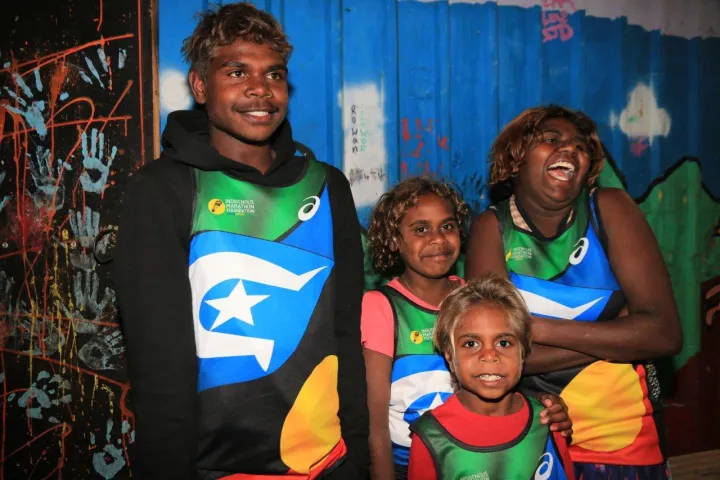 Amata Fun Run Champions from left: Elesoar Pan, Hannah Lewis, Evan Windy (front) and Sharon Dingamam (c) Geoff Pryor