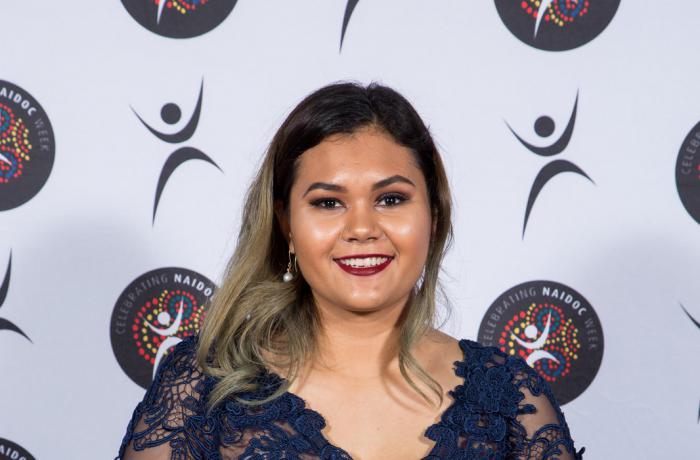 2016 National NAIDOC Scholar of the Year Layneisha Sgro with her award.