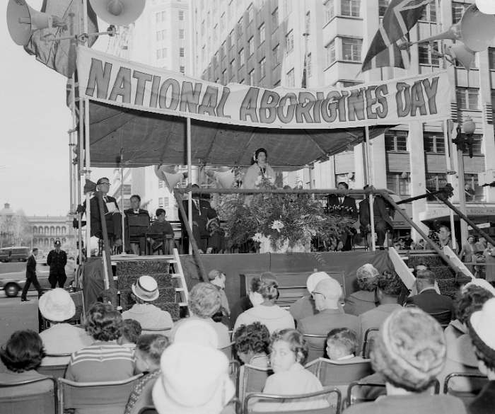 A National Aborigines Day event in Sydney in 1963. Photo courtesy of the State Library of NSW.