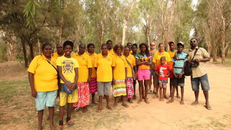 Borroloola’s School Attendance Officers in their famous yellow shirts. 