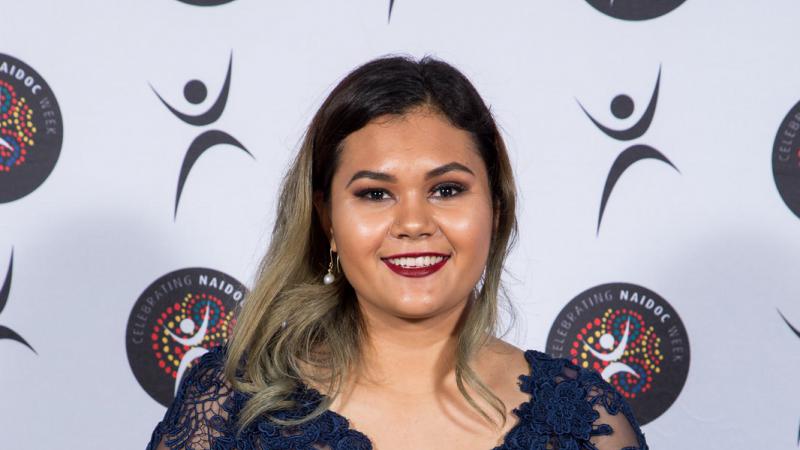 2016 National NAIDOC Scholar of the Year Layneisha Sgro with her award.