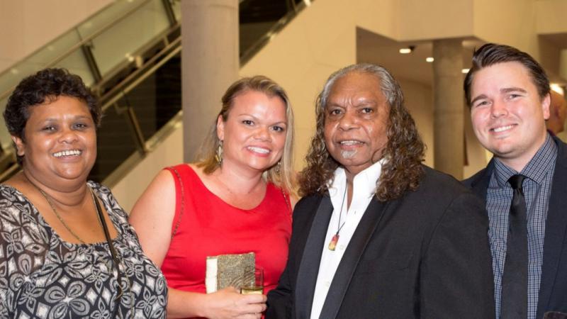 From left: Rachel Hodges (Assistant General Manager), Natalie Chapman (Human Resources Manager), Roy Gibson (Kuku Yalanji Elder) and Ben Pratt (General Manager). 