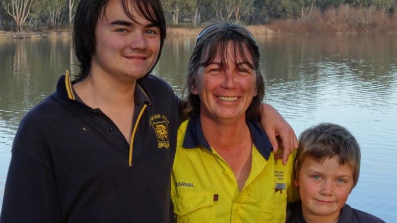 Riverland Ranger Karmel Milson and her sons Jack (left) and Kallum.