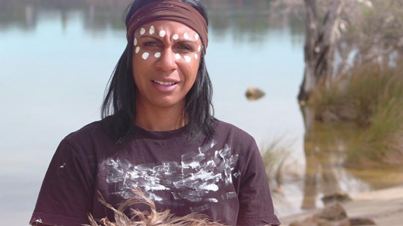 Justina Justus, Noongar dancer, Encounters project, 2014. National Museum of Australia.