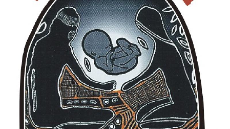 Baby supported by two figures and the words 'Winangali Marumali - to put back together'.