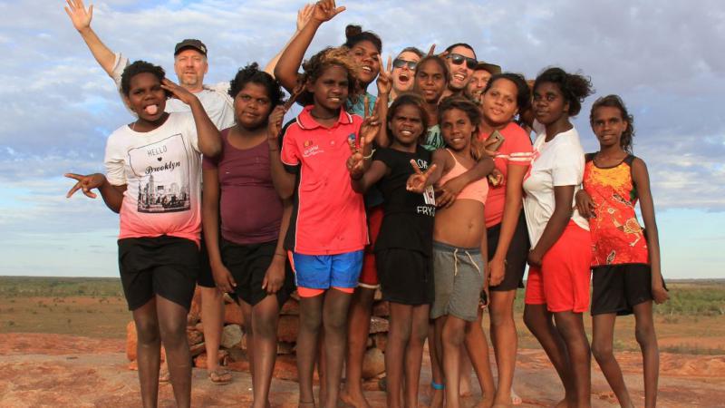 Warralong Fish Monitoring Project - Girls at Red Rock.