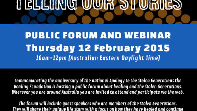 Details of the Healing Foundation Public Forum and Webinar