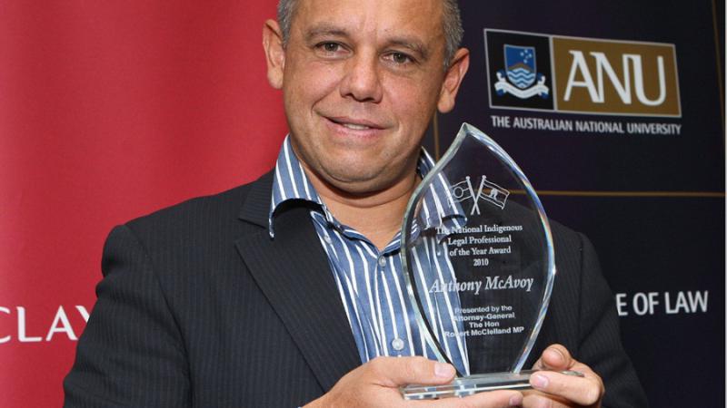 Anthony McAvoy , winner of the National Indigenous legal Professional Of the Year Award 2010