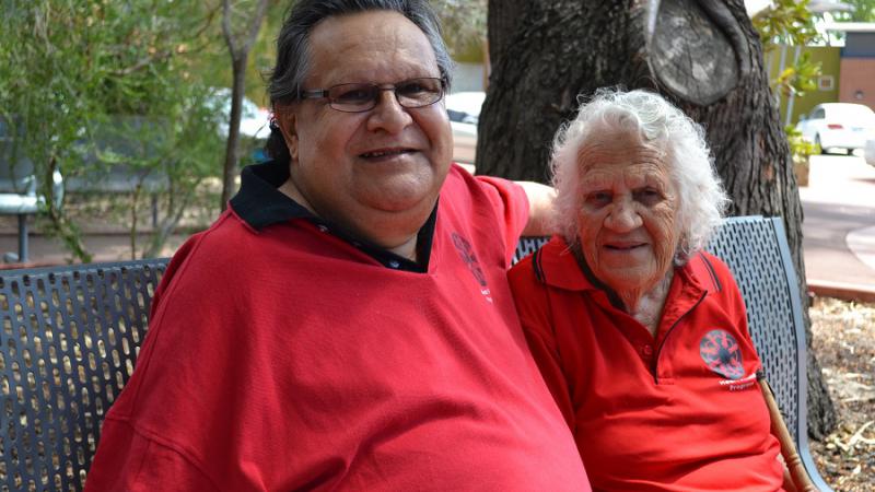 Robert Smith with his mother Ethel at Derbarl Yerrigan Health Service, Perth, WA