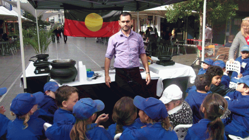 Corey Grech from Kool Purple Kookas running a healthy lifestyle program for school children.