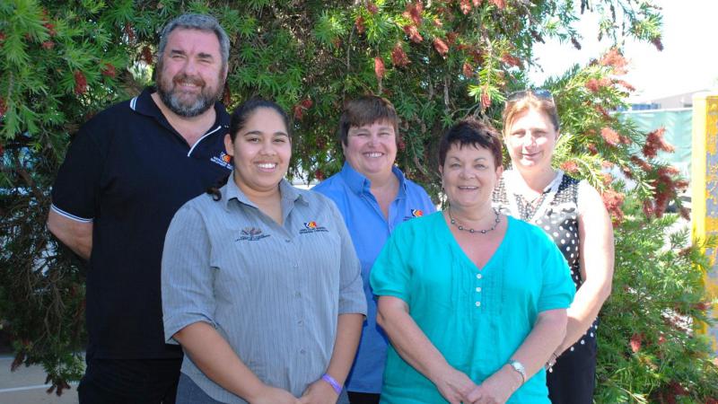 Murdi Paaki Regional Enterprise Corporation staff (left to right) Nick Power, Isabel Orcher, Janelle Whitehead, Nerida King and Rene Wykes, Dubbo, NSW.