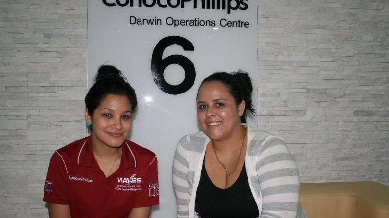 Indigenous Mines Pre-Employment Program graduates Shanhan Mullins and Jodie Brahim, Darwin, NT.