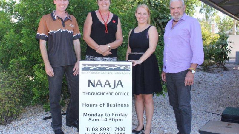 Matthew McCormack, Samantha Taylor-Hunt, Ellouise Davis and Terry Byrne from the NAAJA Throughcare Service.