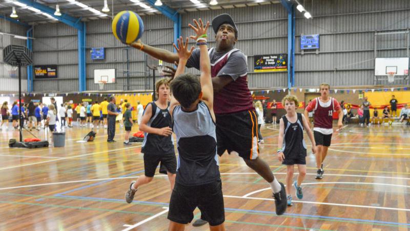 John Johnson from Lakes Entrance Secondary College at the first Vibe 3on3 event for 2013.