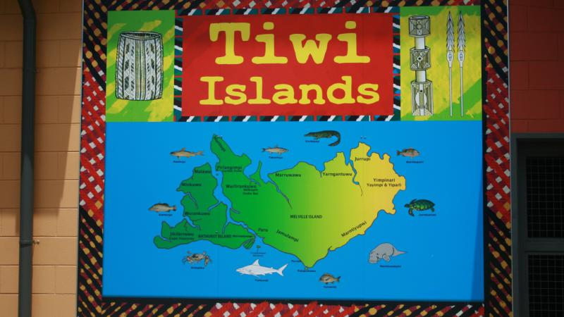 Map of the Tiwi Islands in Wurrumiyanga.