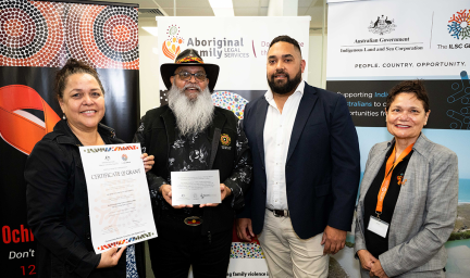 Victoria Hovane, Devon Cuimara, Ray Lennox and Corina Martin OAM (c) Indigenous Land and Sea Corporation.