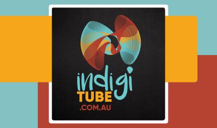 Multi-coloured tile featuring the words: indigitube.com.au